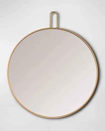 Surya Rugs Athanasia Golden Round Mirror In White