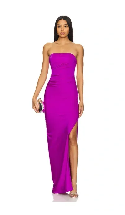 Susana Monaco Solid Tube Gathered Slit Dress In Supernova