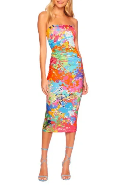 Susana Monaco Splatter Print Midi Tube Dress