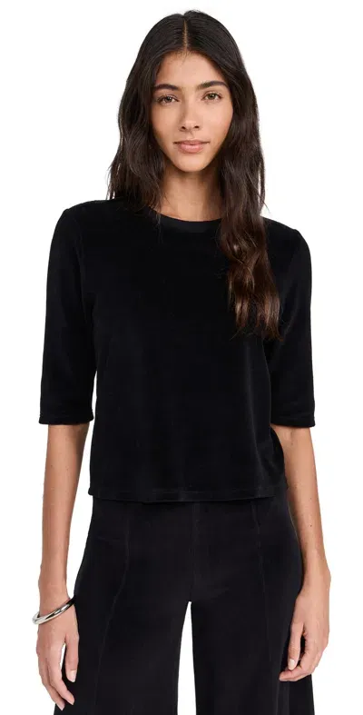 Suzie Kondi Corfu Elbow Sleeve Crew Tee Black