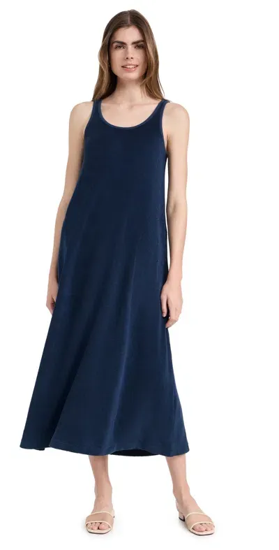 Suzie Kondi Alpha Cotton-blend Terry Maxi Dress In Navy