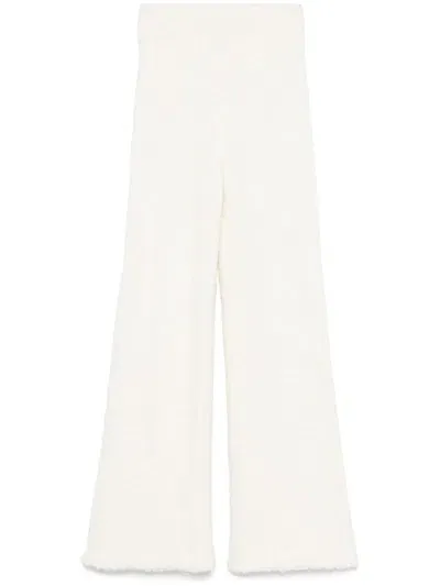 Swanne Studio Bouclé Trousers In White