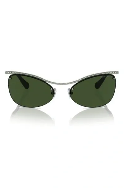 Swarovski 63mm Irregular Sunglasses In Grey