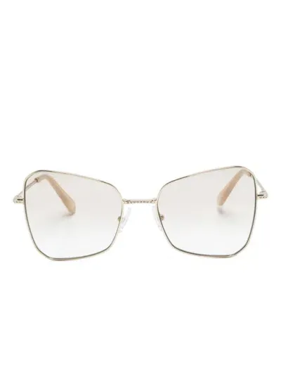 Swarovski Geometric-frame Sunglasses In Gold