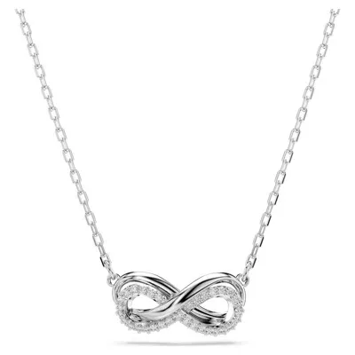 Swarovski Hyperbola Infinity Pendant Necklace, 15" + 2-3/4" Extender In White