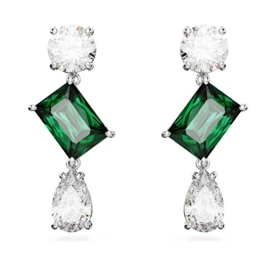 Swarovski Mesmera Crystal-embellished Earrings In Green