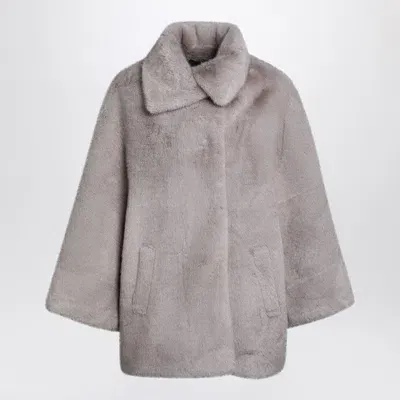 Swd By S.w.o.r.d. Light Grey Faux Fur Coat In Gray