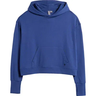 Sweaty Betty After Class Organic Cotton Blend Hoodie In Flux Blue