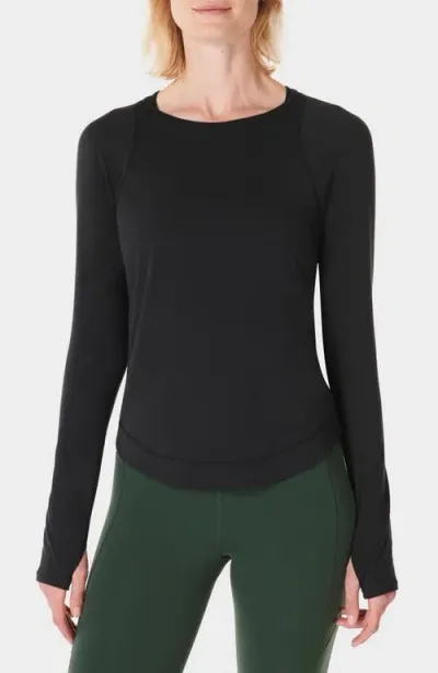 Sweaty Betty Breathe Easy Run Long Sleeve T-shirt In Black