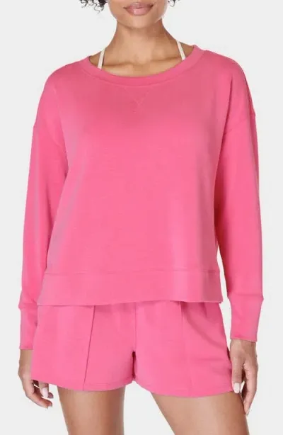 Sweaty Betty Sand Wash Cloudweight Sweatshirt In Beet Pink