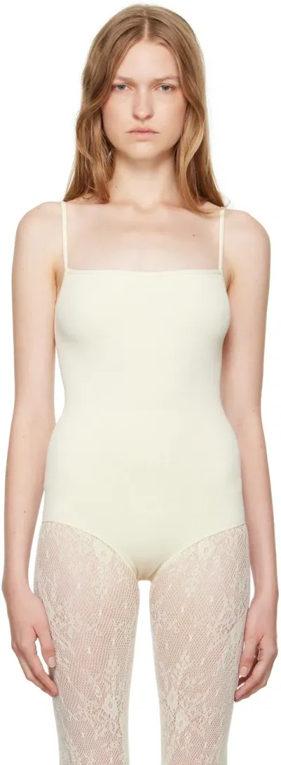 Swedish Stockings Beige Barbro Rib Bodysuit In Ivory