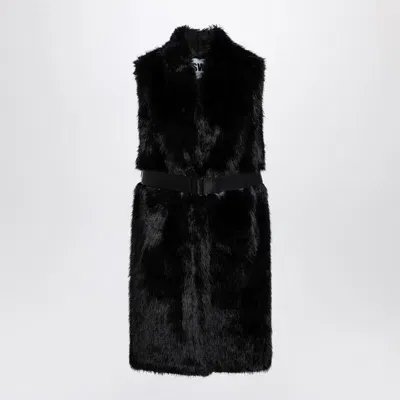 Sword 6.6.44 Swd By S.w.o.r.d. Belted Faux Fur Waistcoat In Black