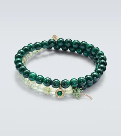 Sydney Evan 14kt Gold Bracelet With Diamonds And Emeralds