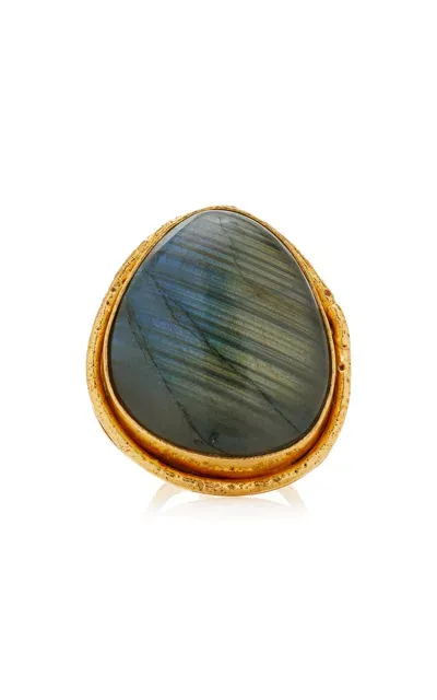 Sylvia Toledano Macaron 22k Gold-plated Labradorite  Ring In Grey