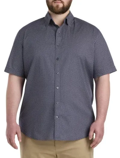 Synrgy By Dxl Micro Print Sport Shirt In Navy