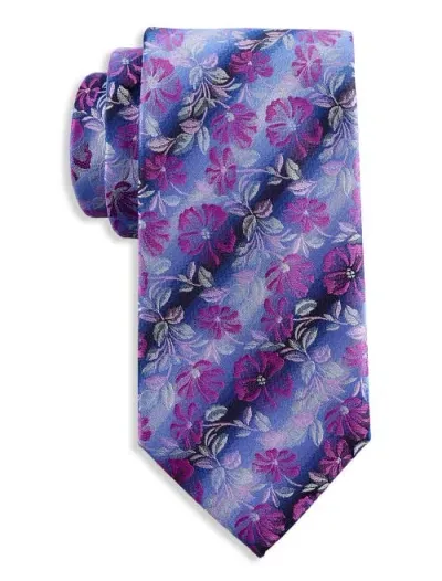 Synrgy By Dxl Modern Floral Tie In Purple