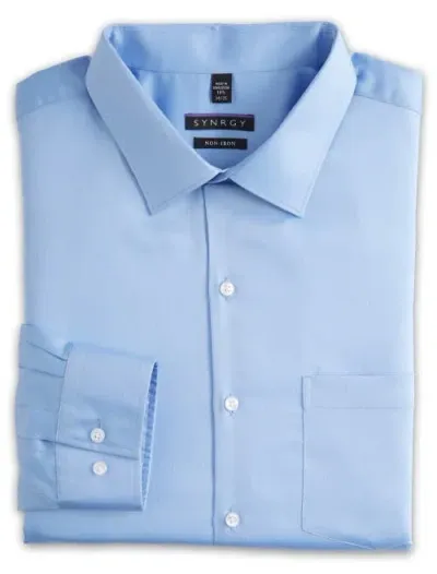 Synrgy By Dxl Sateen Dress Shirt In Blue Frost