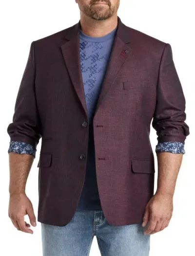 Synrgy By Dxl Textured Sport Coat In Burgundy