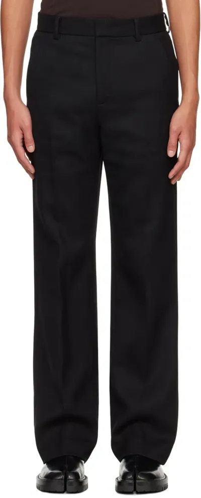 System Black Bootcut Trousers In Bk Black