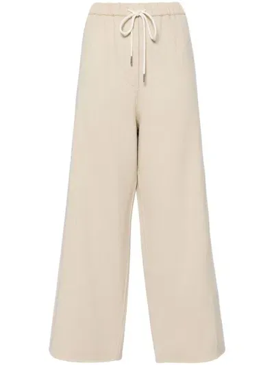 System Double Faced String Wide Pants In Neutrals