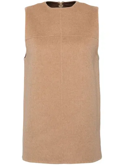 System Wool Reversible Sleeveless Top In Neutrals