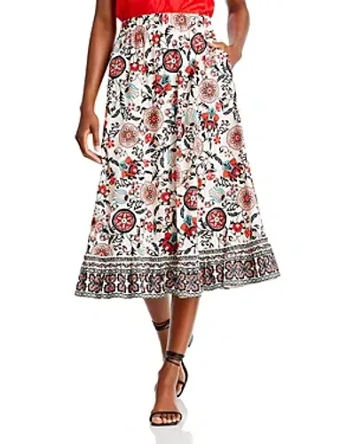 T Tahari Printed Midi Skirt In Garden Party Print