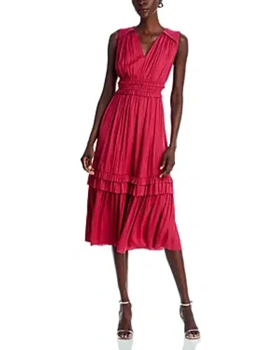 T Tahari Ruffled Midi Dress In Corsage