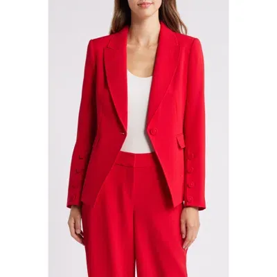 Tahari Asl One Button Blazer In Lipstick