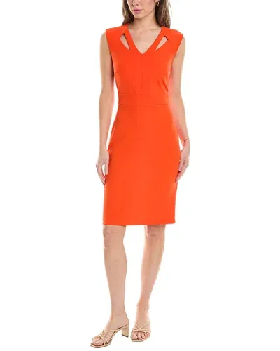 Tahari Asl Sheath Dress In Orange