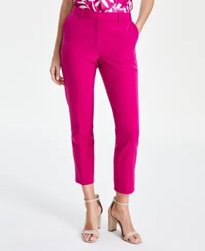 Tahari Asl Plus Size Classic Straight-leg Mid-rise Pants In Shocking Pink