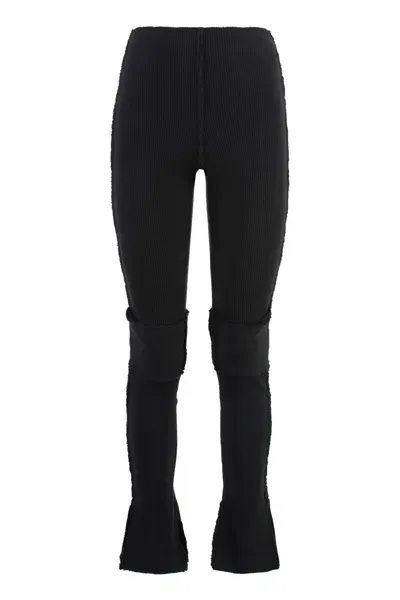 Talia Byre Knit Flared Trousers In Black