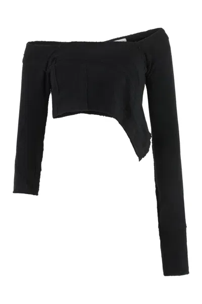 Talia Byre Knitted Crop Top In Black