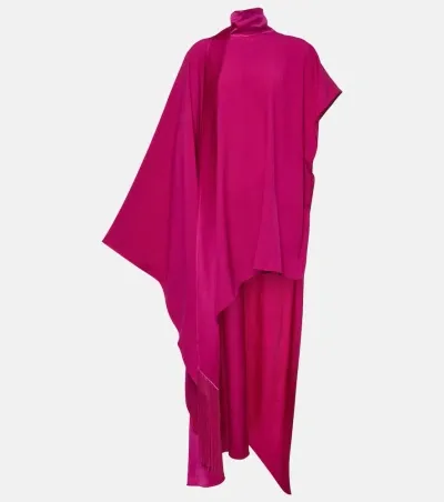 Taller Marmo California Fringed Crêpe Cady Kaftan In Pink