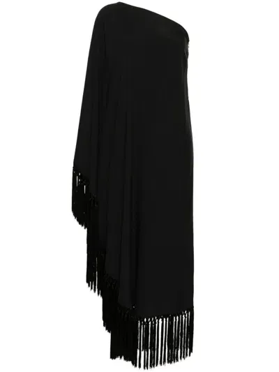 Taller Marmo Pre Arno Fringed Long Dress In Black