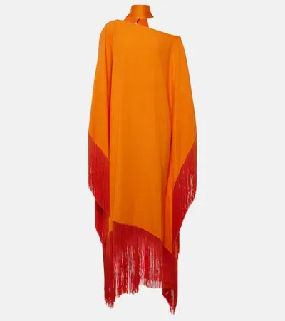 Taller Marmo Tevere Scarf-detail Crêpe Cady Kaftan In Orange