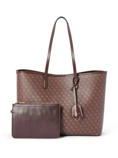 Tammy & Benjamin Monogram-pattern Tote Bag In Brown