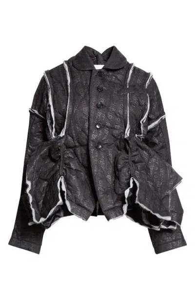 Tao Comme Des Garçons Black Asymmetric Padded Jacket In 1 Black