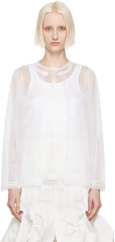 Tao Comme Des Garçons White Layered Blouse In 2 White