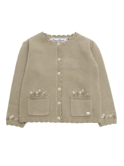 Tartine & Chocolat Kids' Cardigan In Green