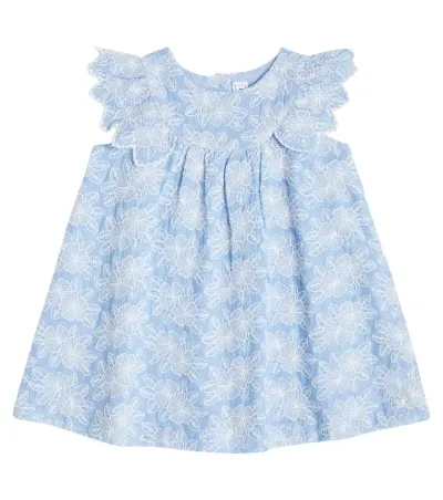 Tartine Et Chocolat Baby Embroidered Denim Dress In Blue