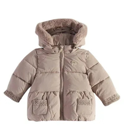 Tartine Et Chocolat Baby Faux Fur-trimmed Jacket In Beige