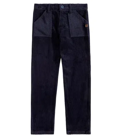 Tartine Et Chocolat Kids' Cotton Straight Pants In Blue