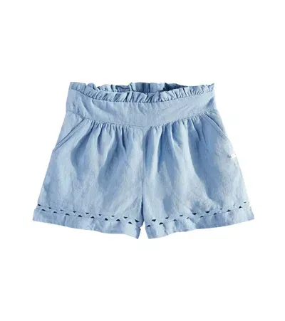 Tartine Et Chocolat Kids' Gathered Linen Shorts In Pink