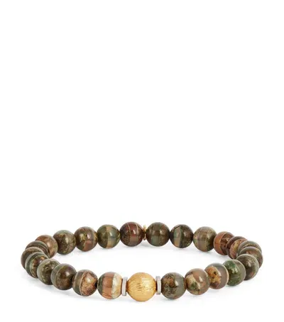 Tateossian Agate Bead Bracelet In Green