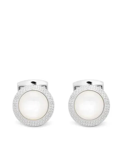 Tateossian Engraved-edge Cufflinks In White