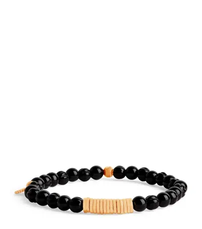 Tateossian Gold-plated Discs Bracelet In Black