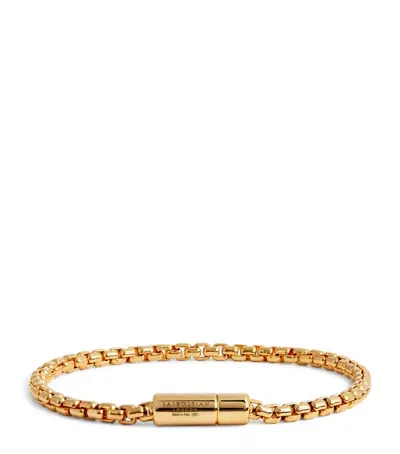 Tateossian Gold-plated Silver Box Chain Bracelet