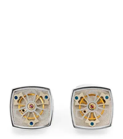 Tateossian Palladium-plated Traveller Tourbillon Cufflinks In Silver