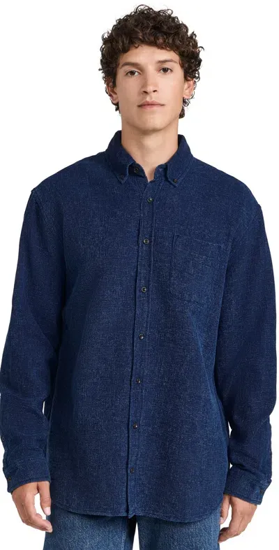 Taylor Stitch Jack Waffle Indigo Shirt Indigo Waffle