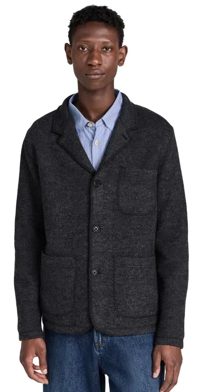 Taylor Stitch Ridgewood Cardigan Jacket Charcoal Birdseye Wool